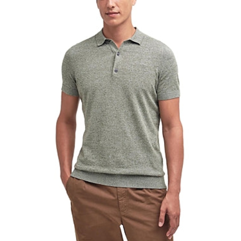 Barbour Mens Regular fit Short Sleeve Polo Shirt Large Green