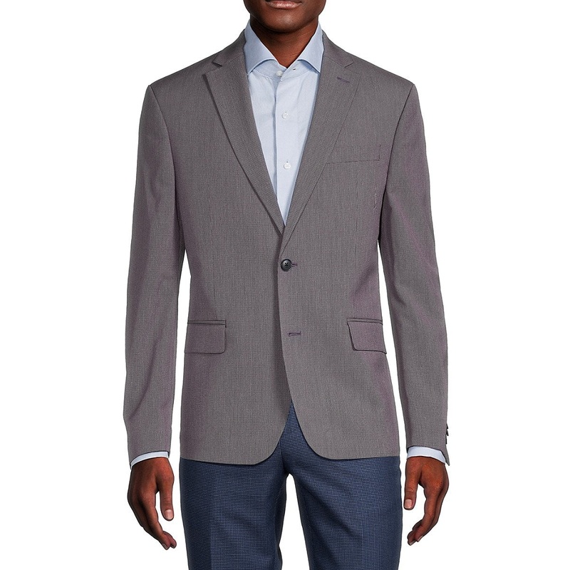 Ben Sherman Mini Houndstooth Skinny Fit Sportcoat Blazer 46R Red Blue