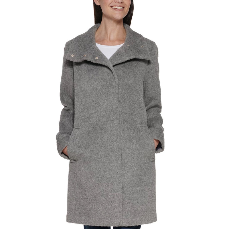 Cole Haan Women's Wool Walker Coat Gray 4 Wool
