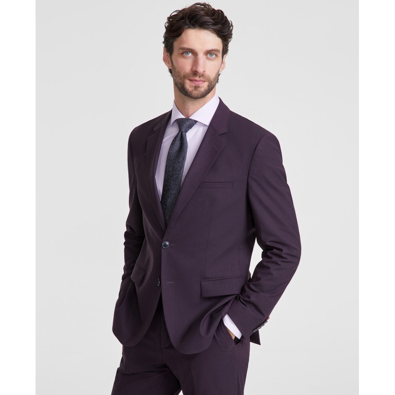 Hugo Boss Purple Modern-Fit Suit Jacket 36S 36SUS