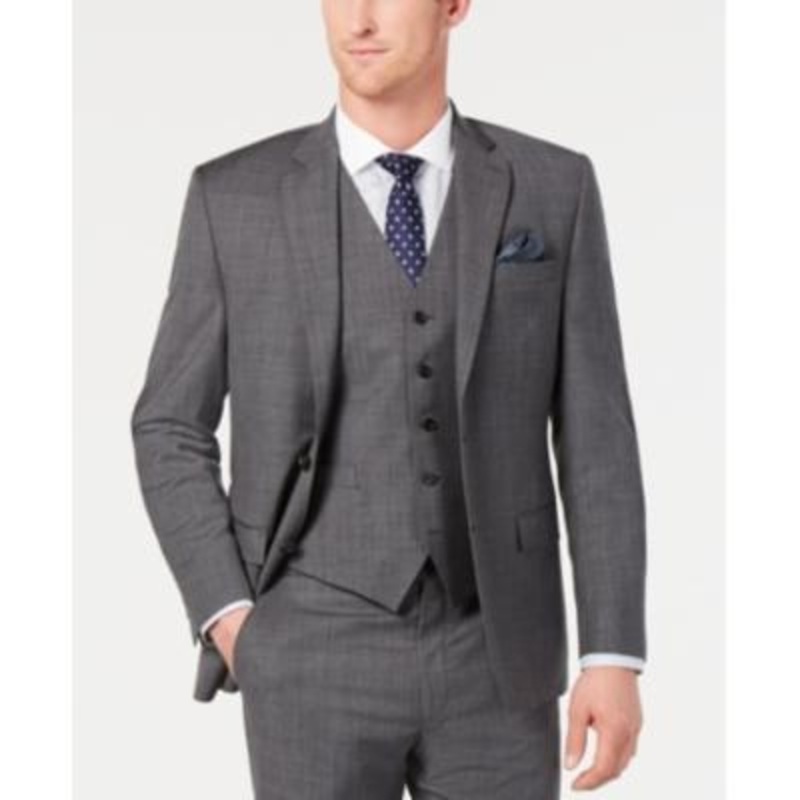 Lauren Ralph Lauren Mens  fit Suit Jacket Blazer 44 R Grey
