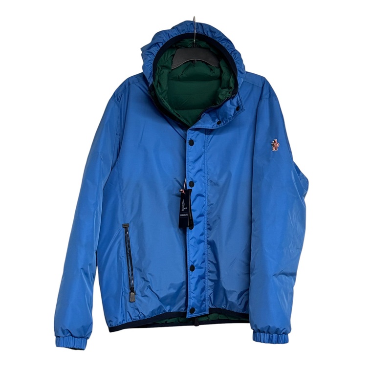 Moncler Mens Rosiere Reversible Padded Jacket Coat Size 4 / XL Blue - Green