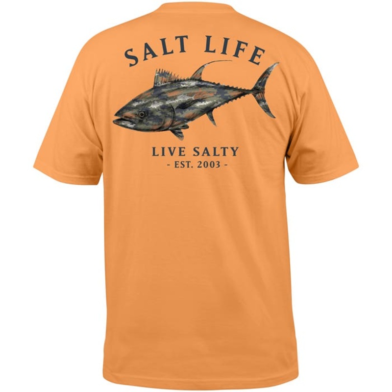 Salt Life Mens Regular fit Short Sleeve T-Shirt Shirt Small Orange