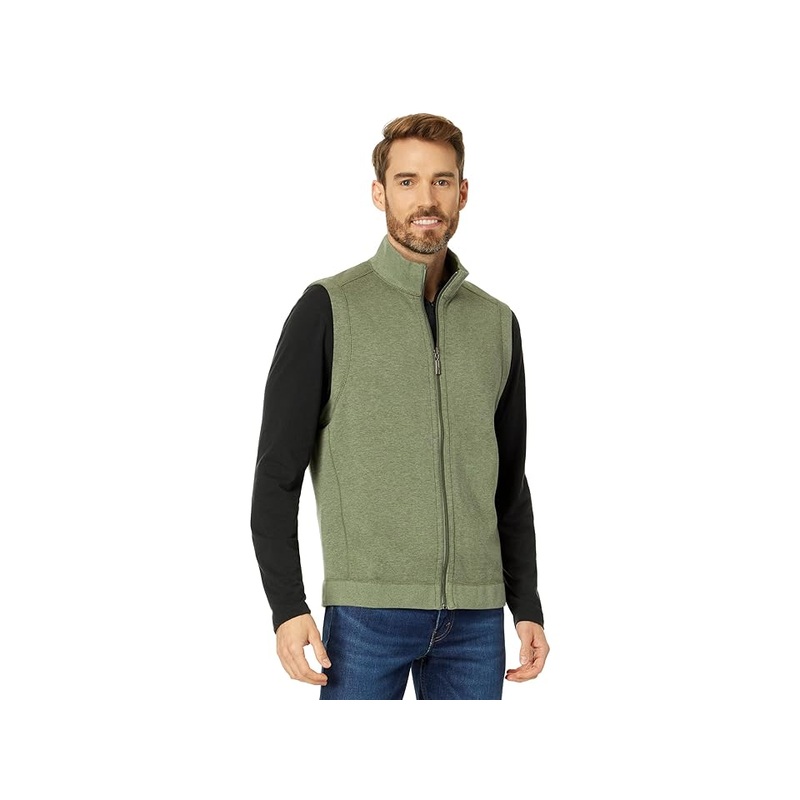 Tommy Bahama Mens Regular fit Full Zip Vest Medium Green Solid