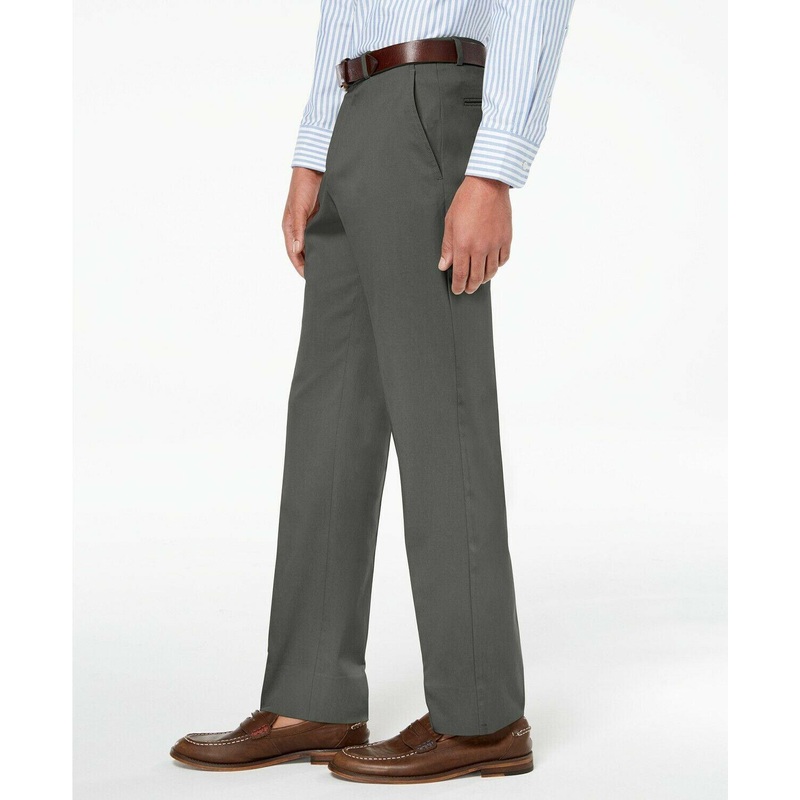Tommy Hilfiger Mens Modern fit Dress Pants 36 / 30 Grey Solid Stretch