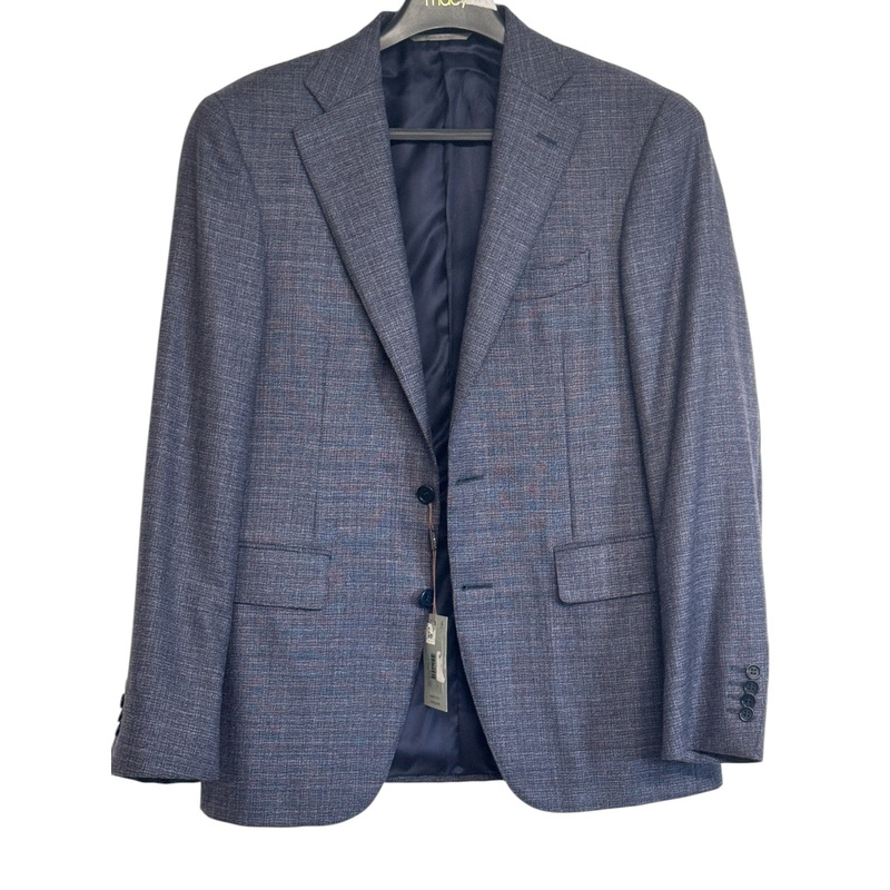 Canali Capri Textured Solid Slim Fit Sport Coat Blazer EU 48 US 38R Purple Blue