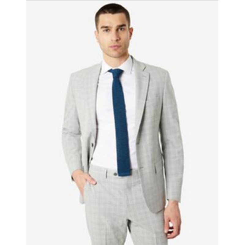 Lauren Ralph Lauren Men Classic-Fit Seersucker Check Suit Jacket Light Grey 38R