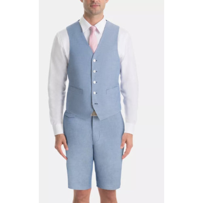 LAUREN RALPH LAUREN Men's UltraFlex Classic Chambray Suit Separate Vest 2XL Blue