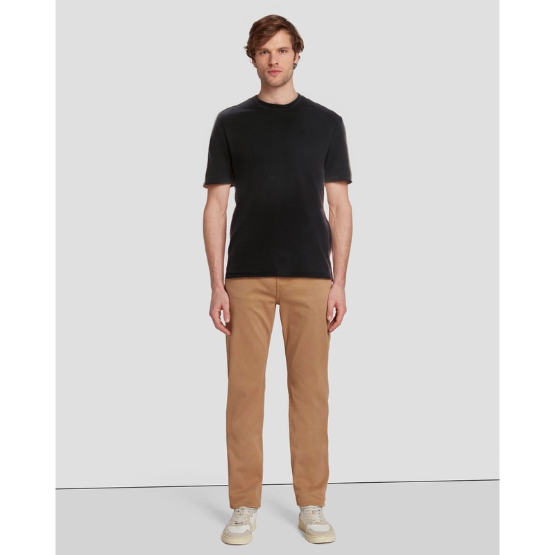7 For All Mankind Mens Slim fit Casual Pants 34 Beige Solid