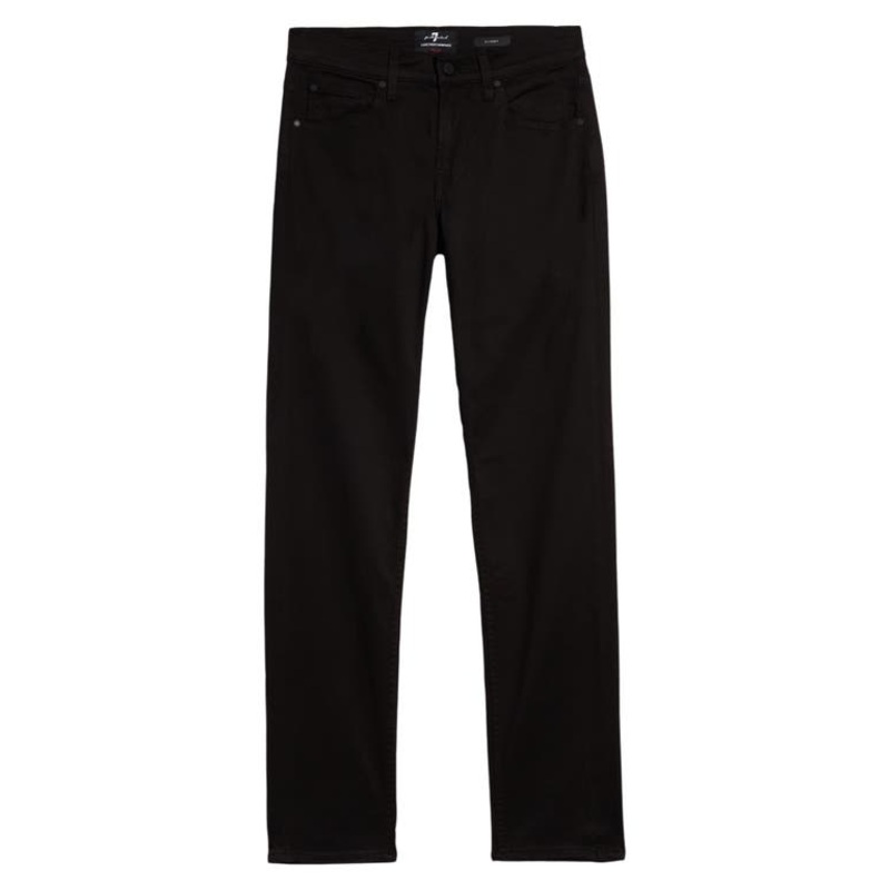 7 For All Mankind Mens Slim fit Casual Pants 34  Black Solid