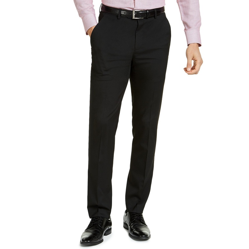 Alfani Men's Dress Pants 30 X 32 Black Slim-Fit Stretch Solid