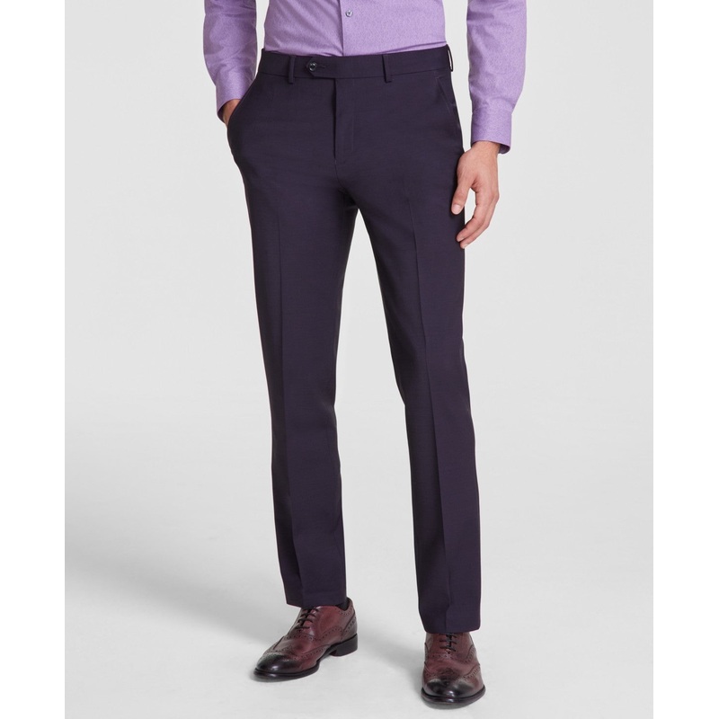 Bar Iii Mens Slim fit Dress Pants 30 / 30 Purple Solid Stretch