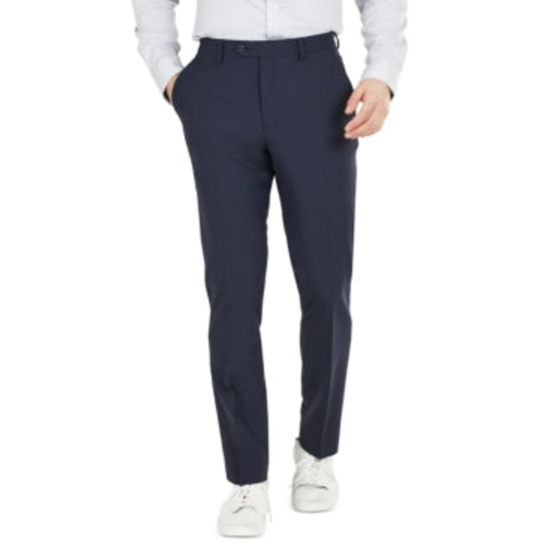 Bar Iii Mens Slim fit Dress Pants 32 / 30 Navy Blue Solid Stretch