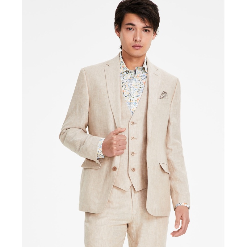 Bar Iii Mens Slim fit Suit Jacket Blazer 36 R Beige