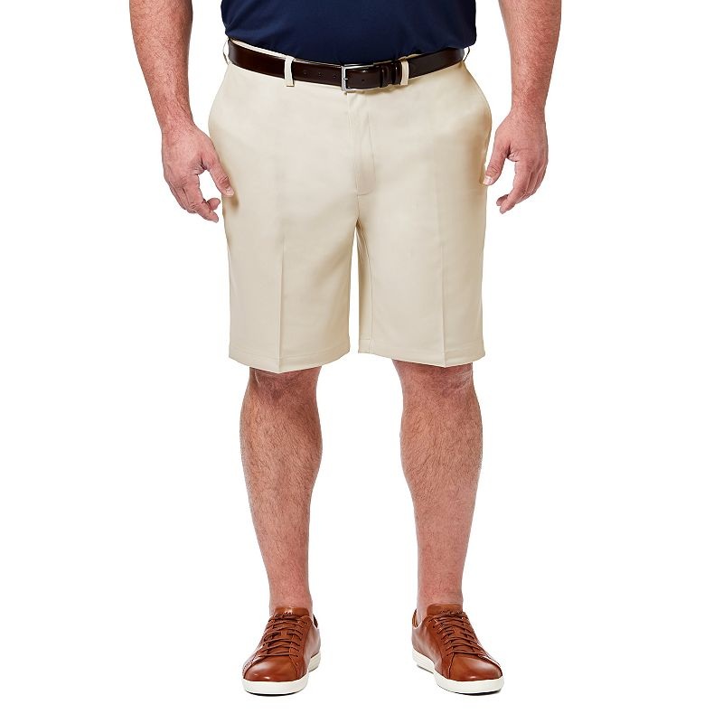 Haggar Mens Classic fit Casual Shorts 52 Beige Solid