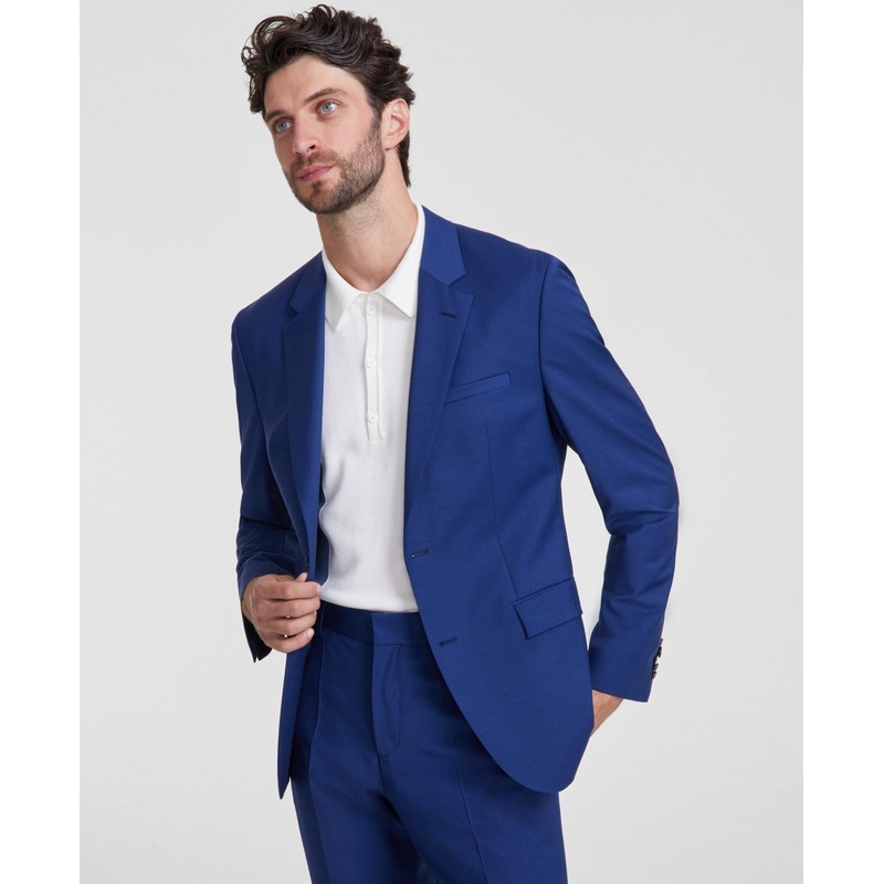 Hugo Boss Mens Modern fit Suit Jacket Blazer 44 R Blue Solid