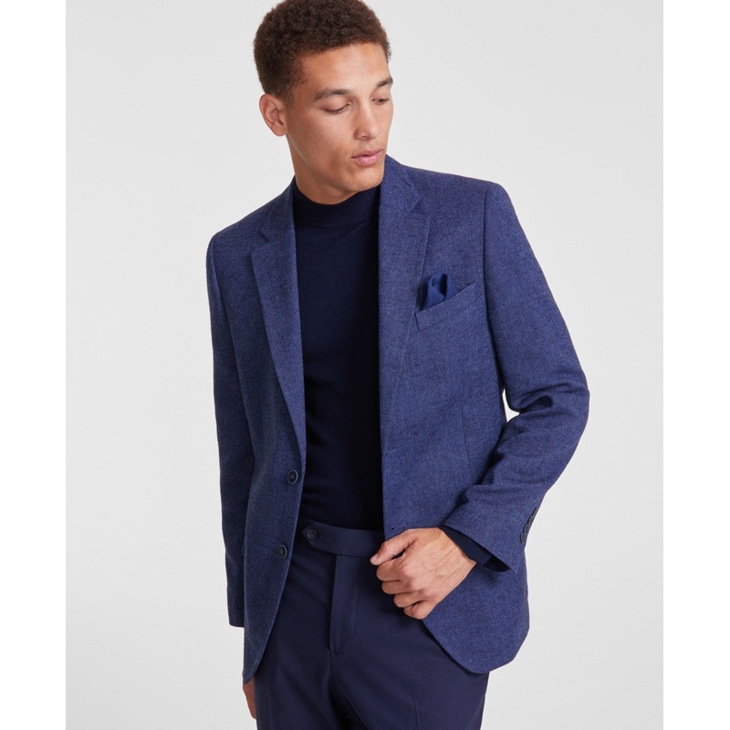 Nautica Mens Modern fit Sport Coat Blazer 38 R Blue Herringbone