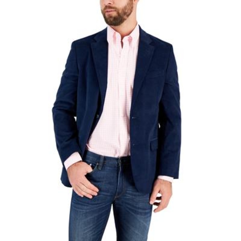 Nautica Mens Modern fit Sport Coat Blazer 42 L Blue Solid