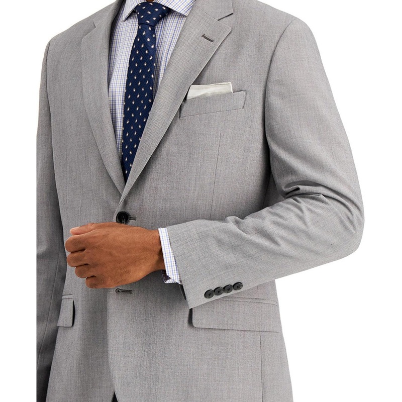 Nautica Mens Modern fit Suit Jacket Blazer 46 L Grey Stretch