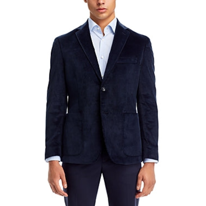 The Men's Store Stretch Corduroy Regular Fit Sport Coat Blazer 42L Navy Blue