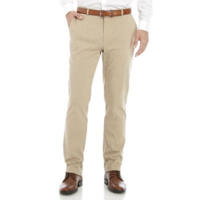 Tommy Hilfiger Mens Modern fit Dress Pants Pants 36 / 32 Beige Solid Stretch
