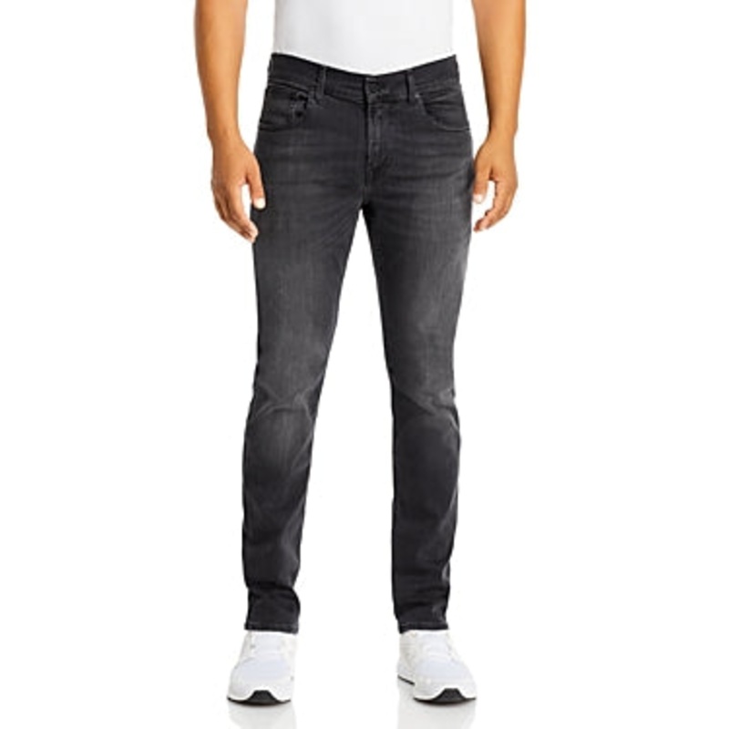 7 For All Mankind Mens Slim fit Jeans 36 / 32 Black Solid
