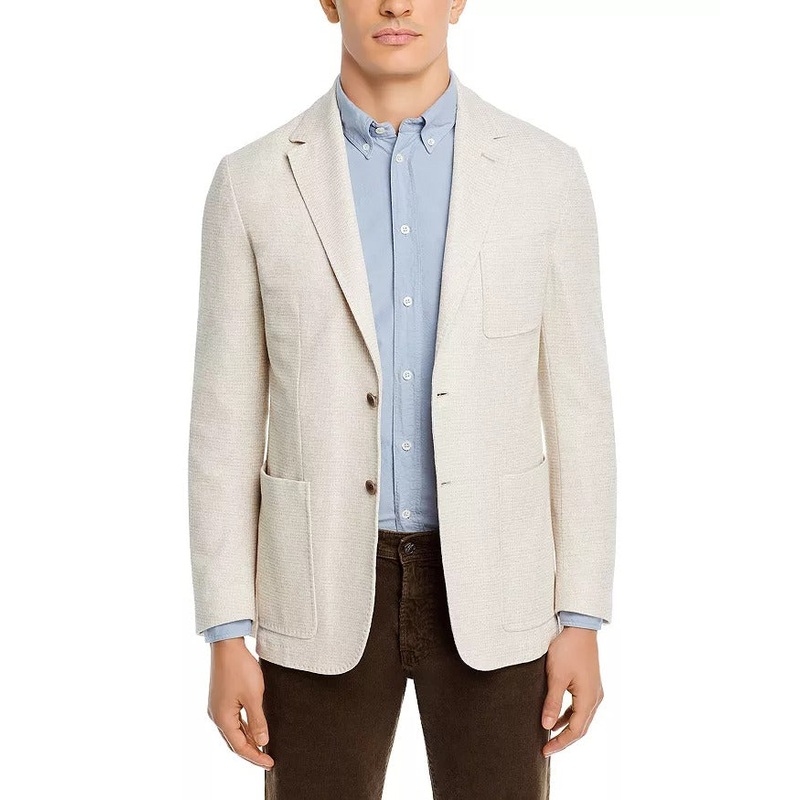 Canali Cotton & Linen Textured Jersey Regular Fit Sport Coat EU 50 US 40R Tan