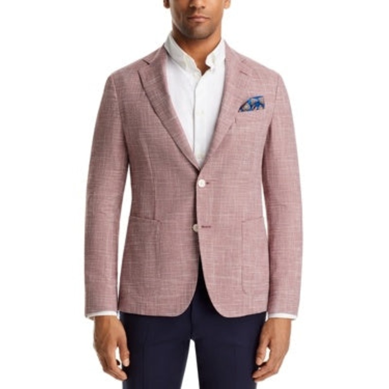 HUGO BOSS Hanry Melange Solid Soft Construction Slim Fit Sport Coat 40R Red