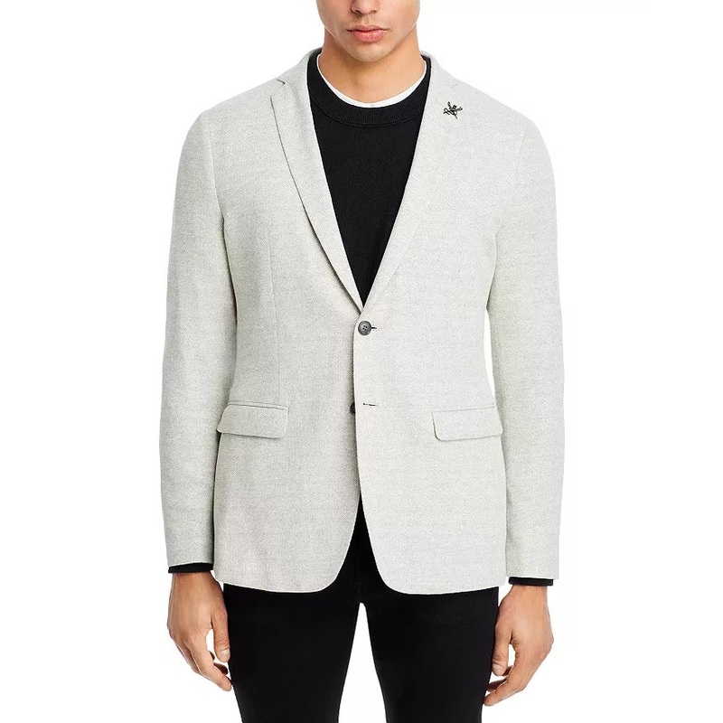 John Varvatos Star USA Jersey Slim Soft Construction Sport Coat 38R Light Grey