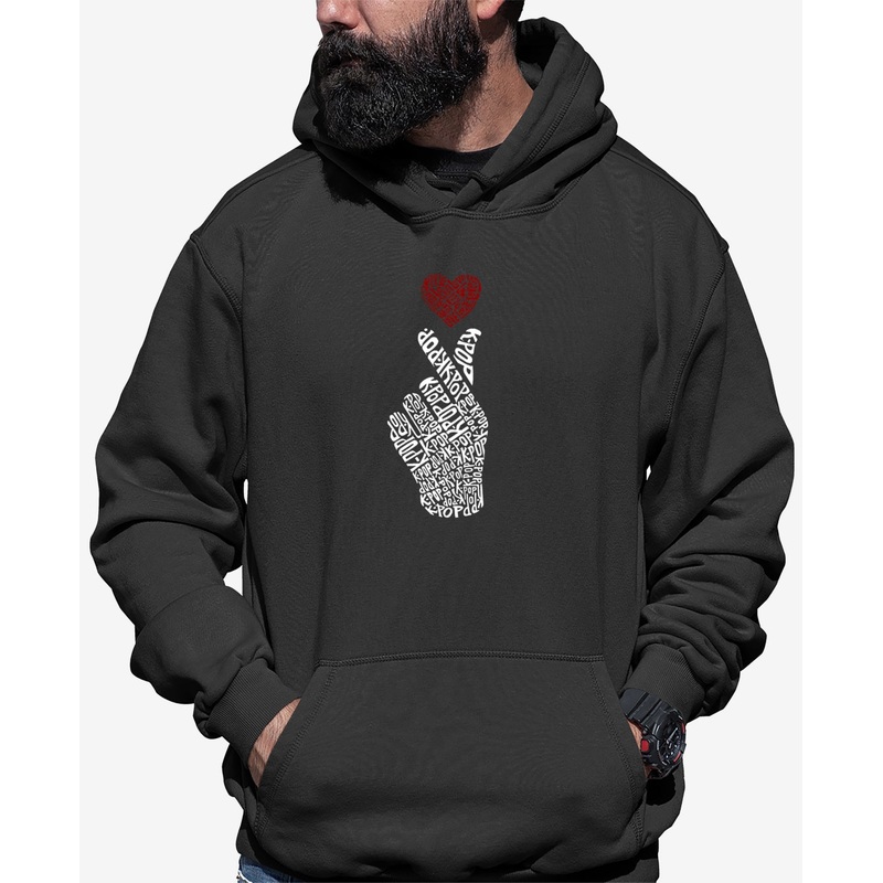 LA Pop Art Mens Regular fit Hoodie Sweatshirt Large Grey