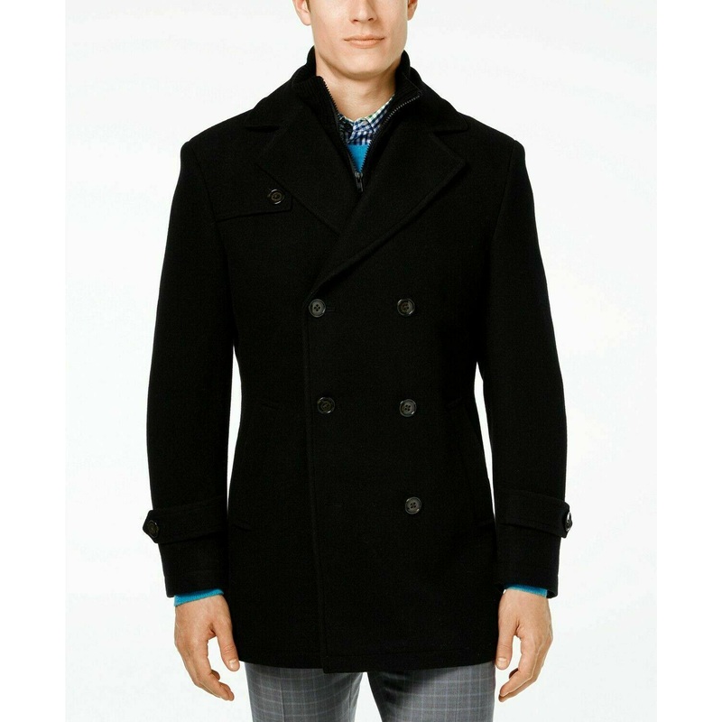 Lauren Ralph Lauren Labrada Wool-Blend Coat Peacoat 38R Black Bib Insert