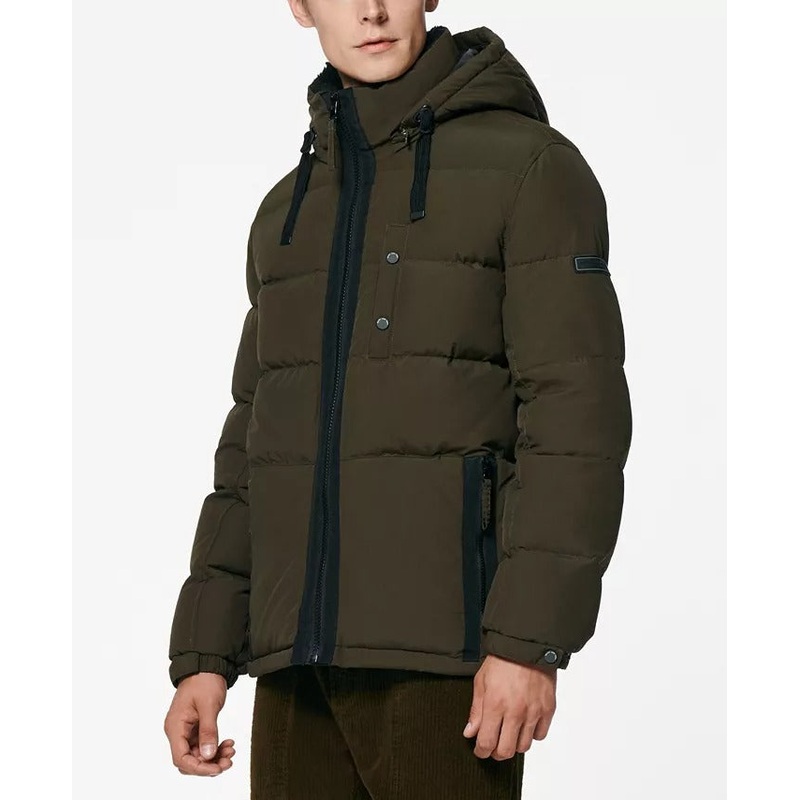 Marc New York Mens Puffer Jacket Coat Large Green Full Zip