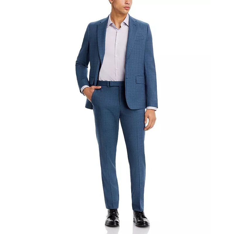 Paul Smith Brierley Screenweave Tailored Fit Suit 38R / 32W Blue Flat Pant