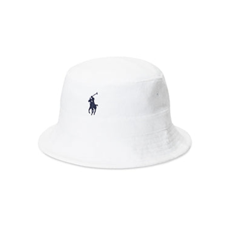 Polo Ralph Lauren Mens Cotton-Blend Terry Bucke White Small