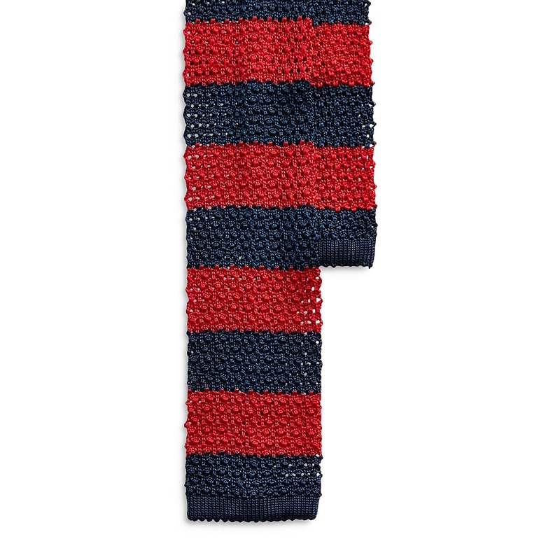 Polo Ralph Lauren Mens Knit Necktie Tie One Size Blue Red