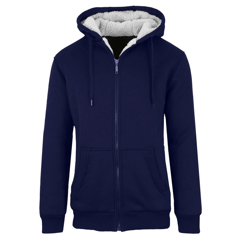 Q-active Mens Modern fit Long Sleeve Hoodie Sweatshirt Small Blue Full Zip