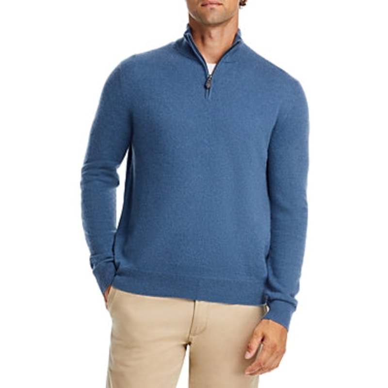 The Mens Store Mens Classic fit Long Sleeve Half Zip Sweater XXL Blue