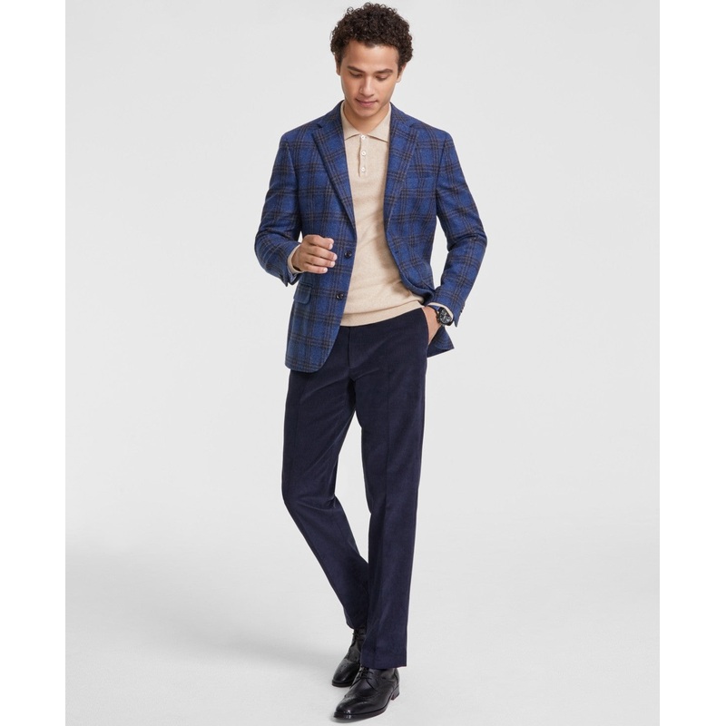 Tommy Hilfiger Mens Regular fit Sport Coat Blazer 44 L Blue Plaid