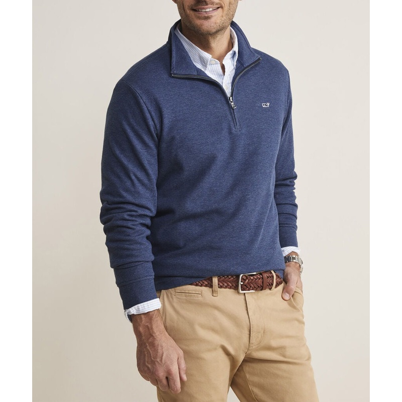 Vineyard Vines Mens Regular fit Long Sleeve Quarter zip Sweatshirt Large Blue