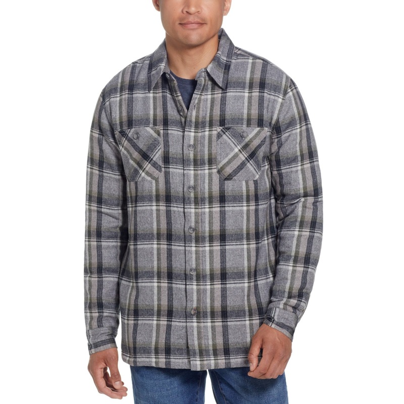 Weatherproof Vintage Mens Regular fit Long Sleeve Shacket Shirt Large Blue