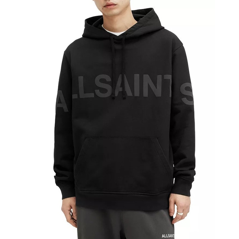 ALL SAINTS Mens Logo Graphic Hoodie Sweatshirt XS Extra Small Black