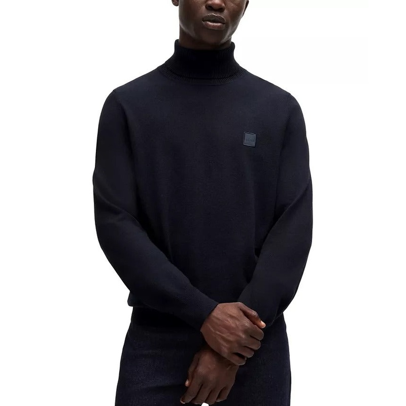 BOSS by Hugo Boss Men's Rollneck Turtleneck Regular-Fit Sweater Large Black