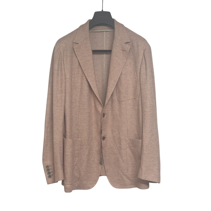 Canali Mens Unconstructed Jersey Sport Coat EU 58 US 48R Orange Cotton Linen
