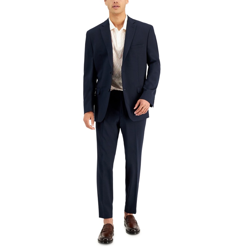 Marc New York Mens Modern fit 2 Piece Tuxedo Suit 40 R / 33 Waist Blue Solid
