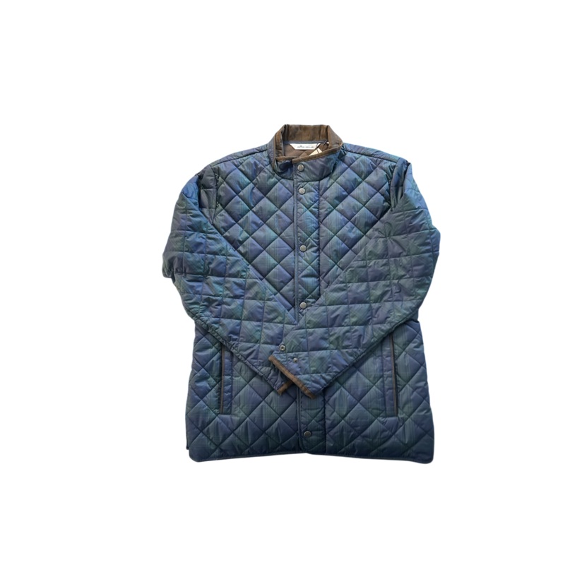 Peter Millar Mens Quilted Coat Medium Blue Solid