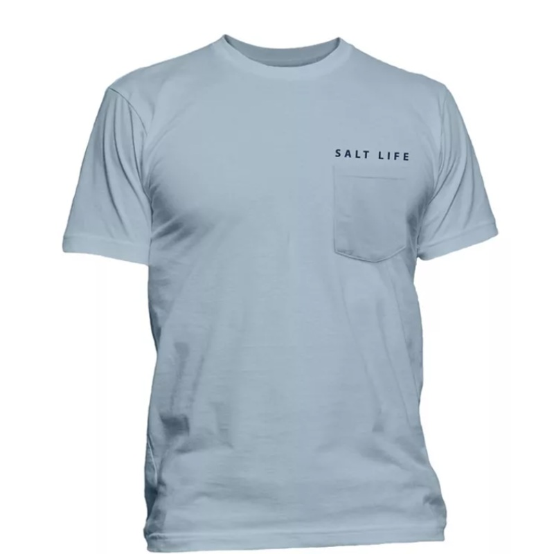 Salt Life Mens Regular fit Short Sleeve T-Shirt Shirt Medium Blue Solid