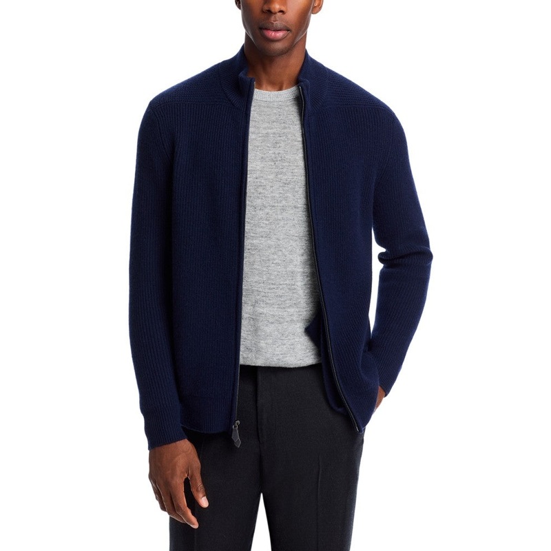 The Men's Store Mens Regular fit Long Sleeve Cardigan Sweater Medium Blue