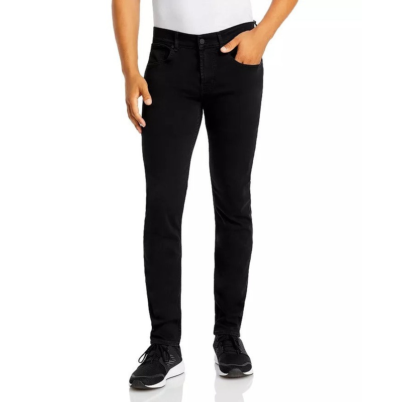 7 For All Mankind Luxe Performance Plus Slimmy Tapered Slim Fit Jeans 32 Black