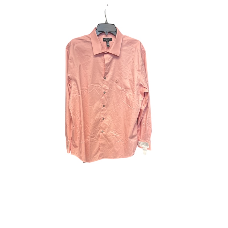 Alfani Mens Regular fit Long Sleeve Button-Up Shirt XL Pink Solid