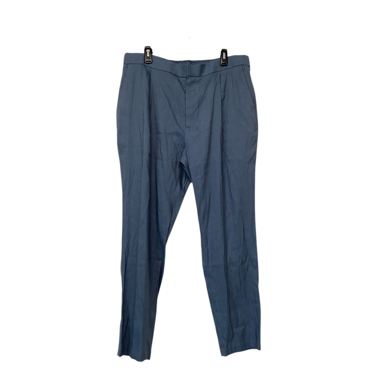 Alfani Mens Regular Fit Pants Linen Bend 38 x 30 Blue Solid